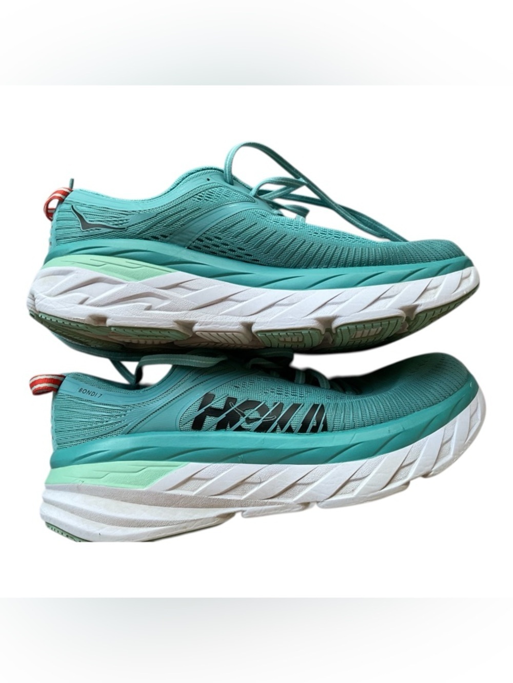 Hoka Bondi 7 Wide Running Shoes Teal Size 8.5D Women - Picture 3 of 7
